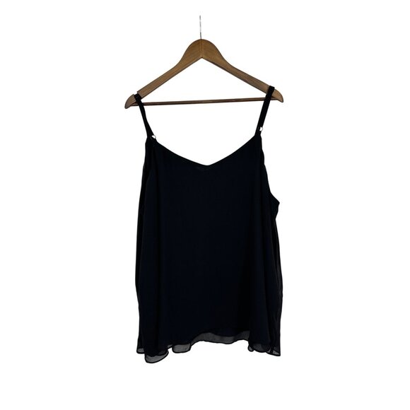 Torrid Sophie Black Chiffon Layered Camisole Top With Adjustable Straps Size 4X - Picture 6 of 9